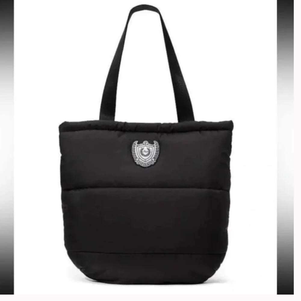 Victoria’s secret PINK black puffy quilted tote bag NWT